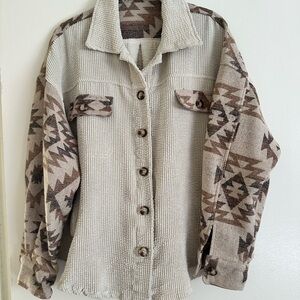Women's Oversized Aztec Western Jacket